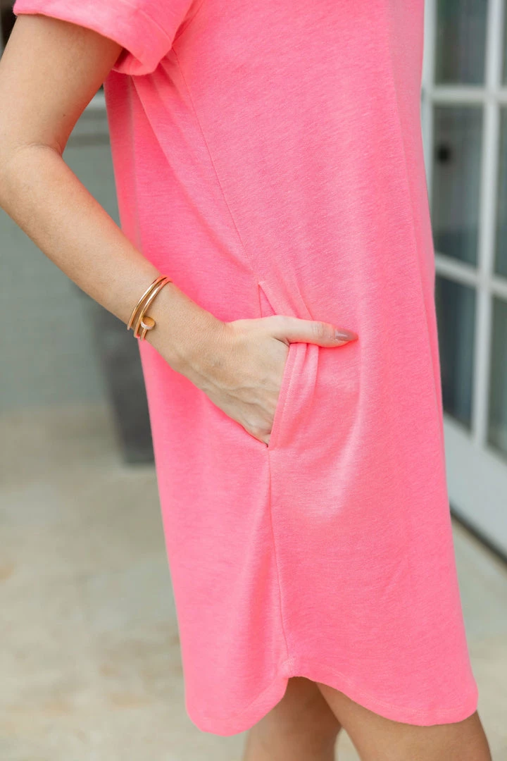 Cherish Lacy Dress- Pink Dresses