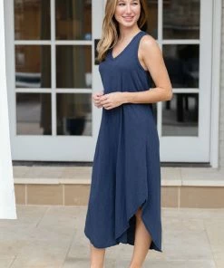 Reverie Dress- Navy By Z Supply Dresses