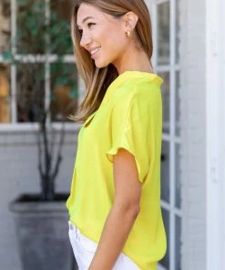 Naked Zebra Tops Shelby Top- Yellow