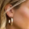A.v Max Designer Inspired Large Nailhead Hoop Earring