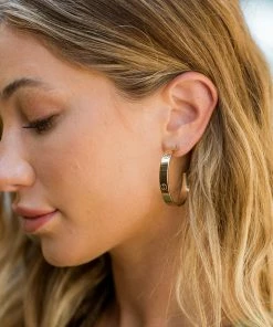 A.v Max Designer Inspired Large Nailhead Hoop Earring