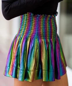 Queen Of Sparkles Queenie Black Rainbow Shorts Bottoms