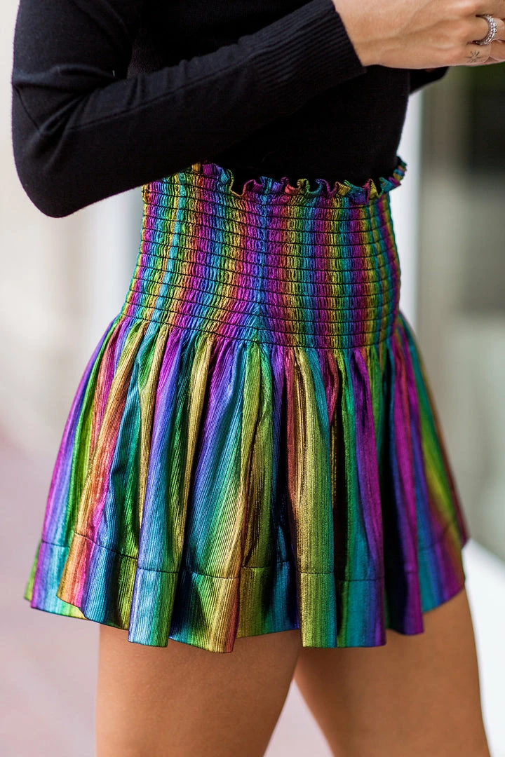 Queen Of Sparkles Queenie Black Rainbow Shorts Bottoms