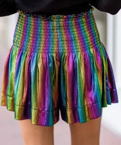 Queen Of Sparkles Queenie Black Rainbow Shorts Bottoms