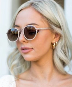 Olivia Round Metal Sunglasses By WearMe Pro Accessories