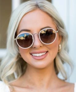 Olivia Round Metal Sunglasses By WearMe Pro Accessories