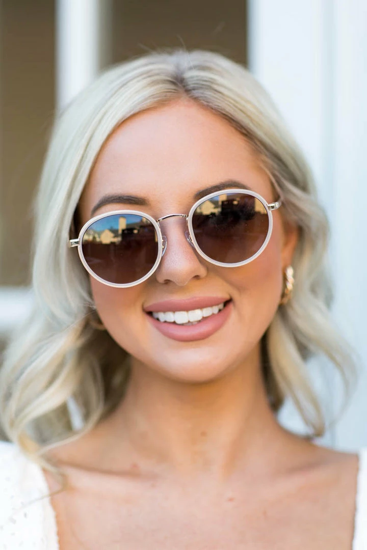 Olivia Round Metal Sunglasses By WearMe Pro Accessories