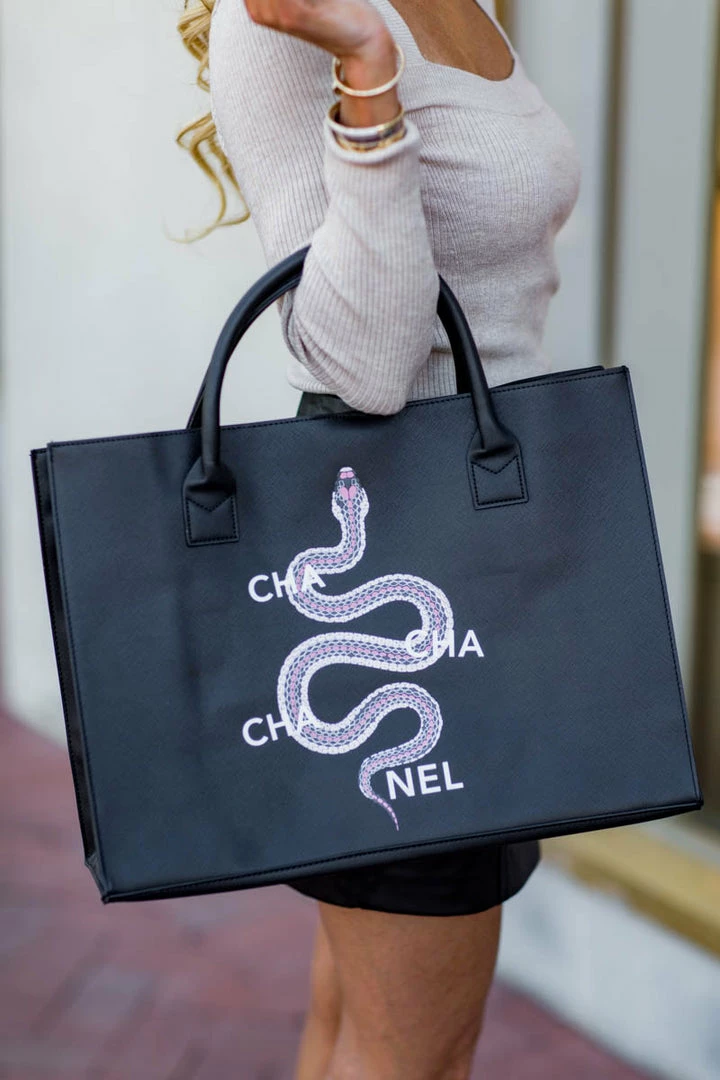 LA Trading Co Cha Cha Nel Tote- Black