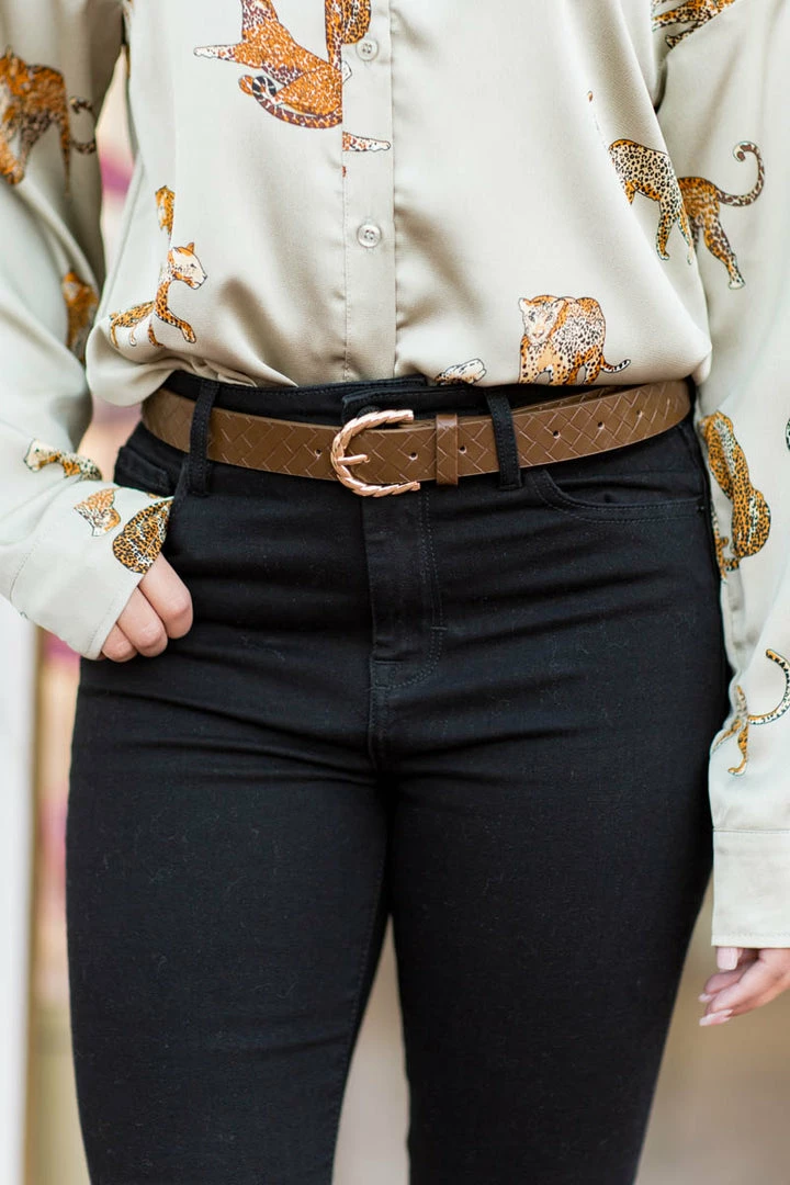 Fame Maddie Belt- Brown Accessories