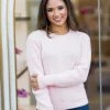 Molly Bracken Tops Trisha Sweater- Pink