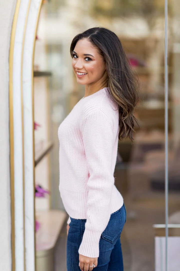 Molly Bracken Tops Trisha Sweater- Pink