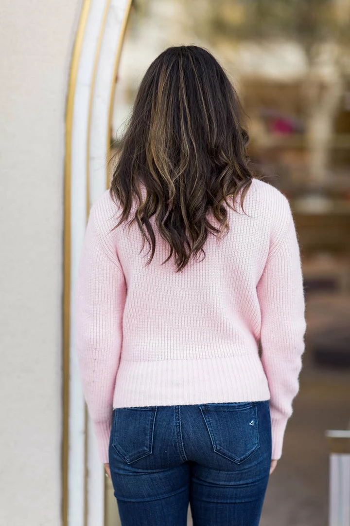 Molly Bracken Tops Trisha Sweater- Pink