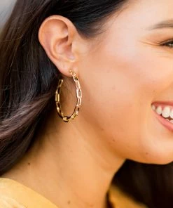 La3accessories Amber Hoop Earrings