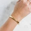 A.v Max Designer Inspired Nailhead Cuff Bracelet - Gold