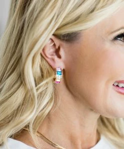 * Brandy Multicolored Hoop Earrings