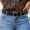 Girly Accessories Kendall Snake Belt- Black