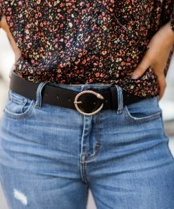 Girly Accessories Kendall Snake Belt- Black