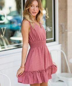 Wishlist Genna Dress- Rust Dresses