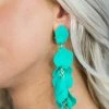 * Felicity Flower Petal Earrings- Teal