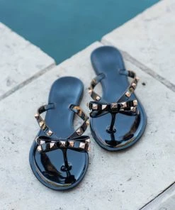 Legen Forever Studded Flip Flops- Black Size 5,6,7 Shoes