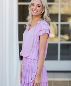 Current Air Emma Dot Dress- Lavender Dresses