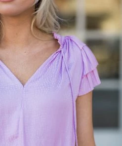 Current Air Emma Dot Dress- Lavender Dresses