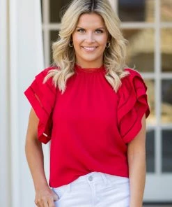 Strut & Bolt Leann Top- Red Tops