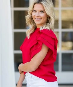 Strut & Bolt Leann Top- Red Tops