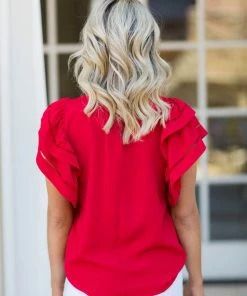 Strut & Bolt Leann Top- Red Tops