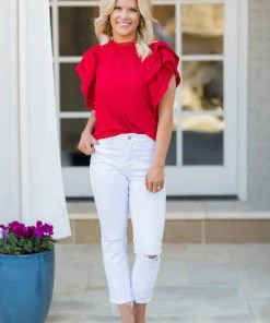 Strut & Bolt Leann Top- Red Tops