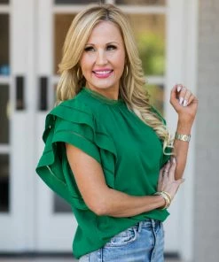 Strut & Bolt Leann Top- Emerald