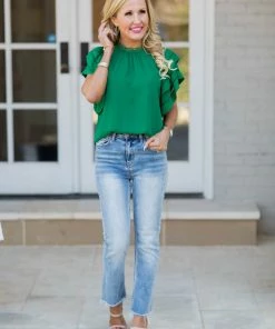 Strut & Bolt Leann Top- Emerald