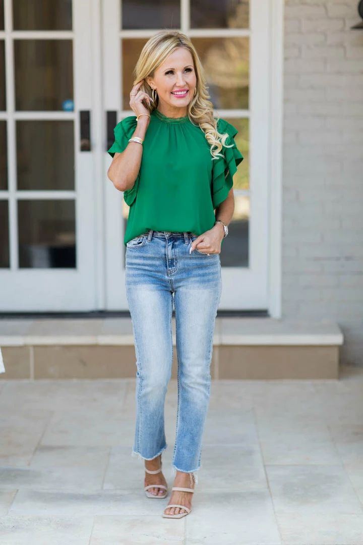 Strut & Bolt Leann Top- Emerald