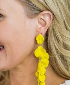 * Felicity Flower Petal Earrings- Yellow Resort Collection