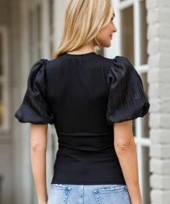 Flying Tomato Claudia Top- Black