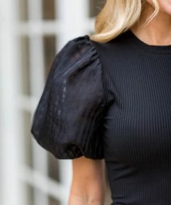 Flying Tomato Claudia Top- Black