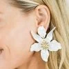 * Claudia Flower Earrings- White Best Dressed Guest