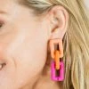 * Geo Link Drop Earrings- Multicolor Accessories