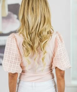 Flying Tomato Claudia Top- Blush