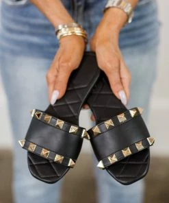 Qupid Tracey Sandals- Black