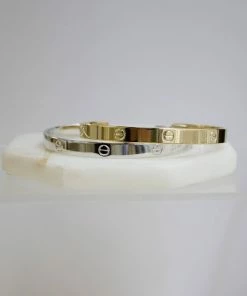 A.v Max Designer Inspired Nailhead Cuff Bracelet - Gold