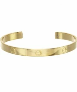 A.v Max Designer Inspired Nailhead Cuff Bracelet - Gold