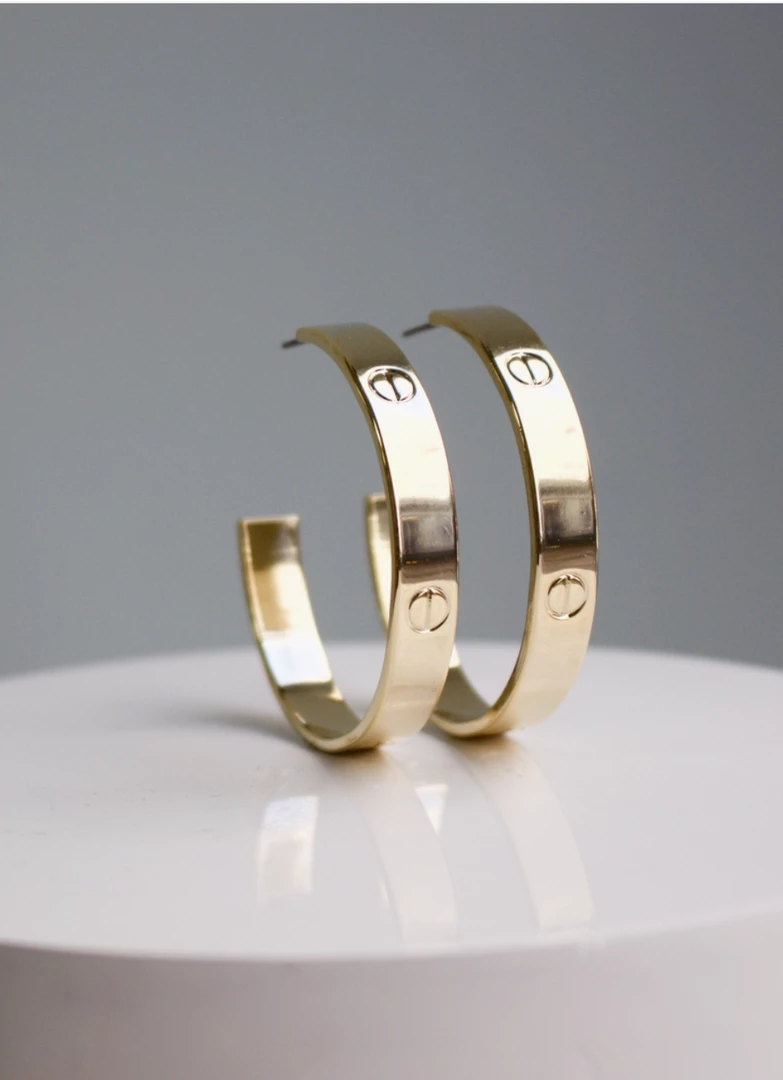 A.v Max Designer Inspired Large Nailhead Hoop Earring